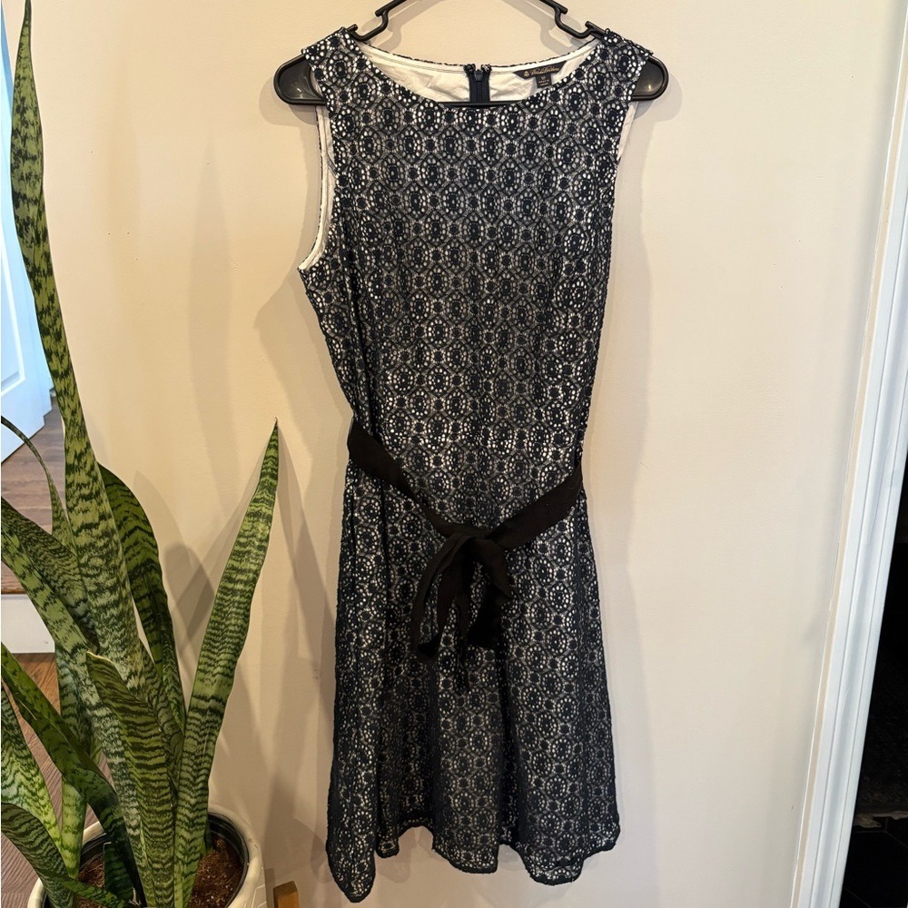 Brooks Brothers Elegant Navy Lace Dress Sz 12